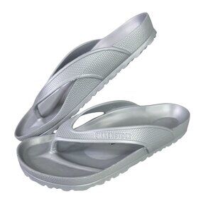 Womens Birkenstock Gray EVA Gizeh Sandals Waterproof Flip-Flops Size 40